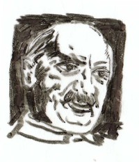 Brush drawing of German philospher Martin Heidegger, made by Herbert Wetterauer, after a photo by Fritz Eschen (CC BY-SA 3.0) , via Wikimedia Commons